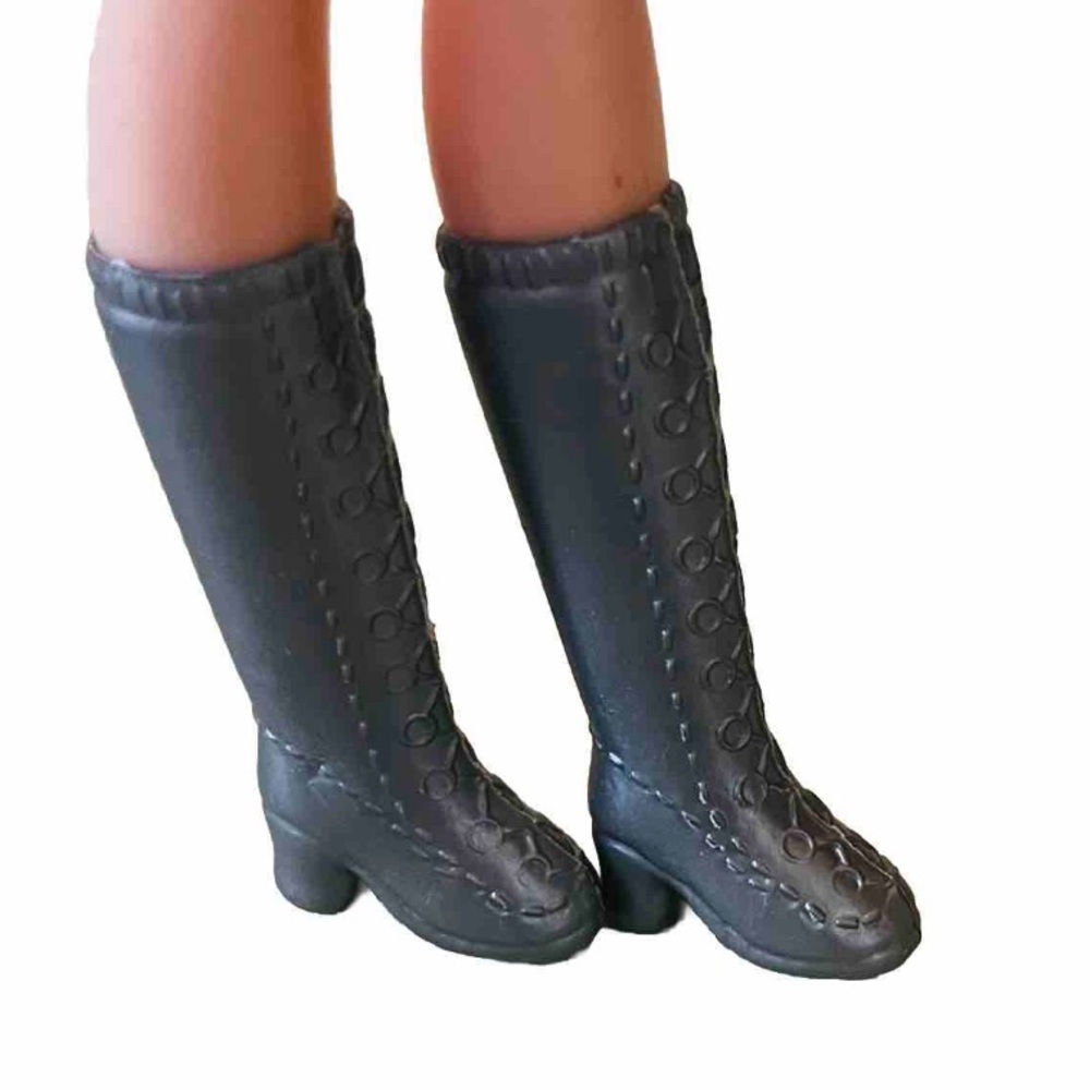 Vintage Fashion Doll Boots Silver Tall 1970s-90s Fits Barbie & Similar Dolls